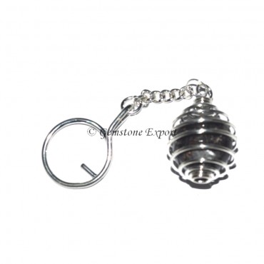 Black Tourmaline Cage Tumbled Keyring