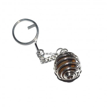 Fancy Agate Cage Tumbled Keyring