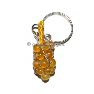 Yellow Onyx Round Keychain