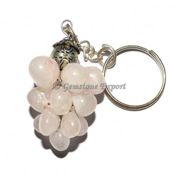 Rose Quartz Grapes Keychain