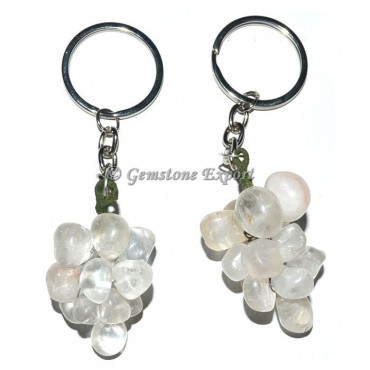 Crystal Quartz Grapes Keychain