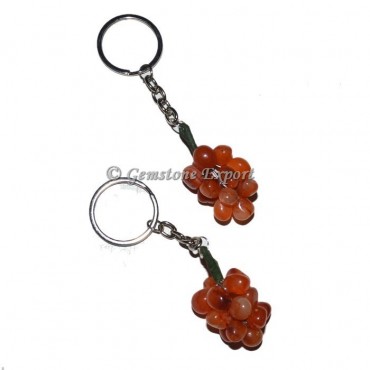 Carnelian Stone Grape Keychain