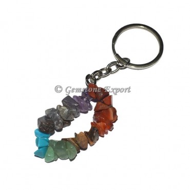 Seven Chakra Stones Keyring