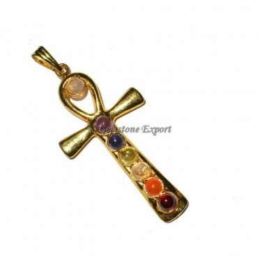 Chakra Ankh Gold Pendants