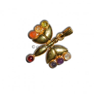 Chakra Butterfly Gold Pendants