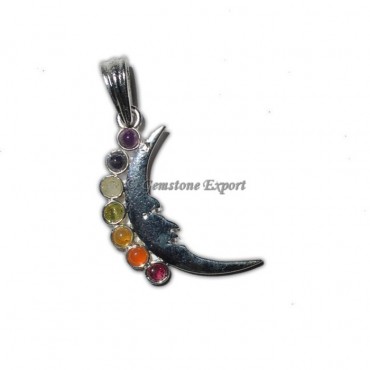 Chakra Sleeping Moon Brass pendants