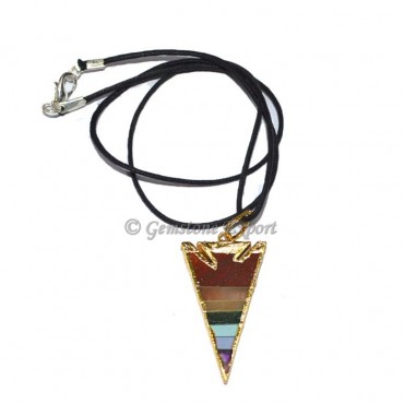 Electroplated chakra Arrowheads Pendants