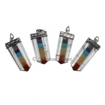 Bonded Crystals Pencil Chakra Pendant