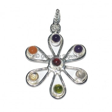 Flower Of Life Seven Chakra Pendant