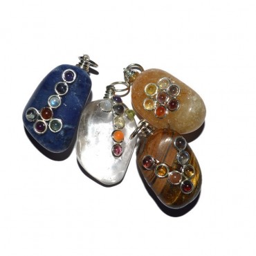 Assorted Stone Chakra Tumbled Pendants