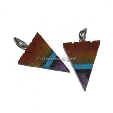 Seven Chakra Arrowhead Pendants