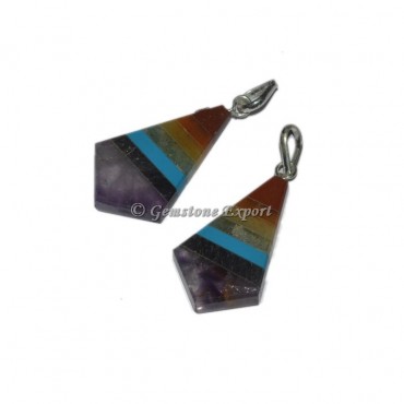 Seven Chakra Bonded Triangle Pendanta