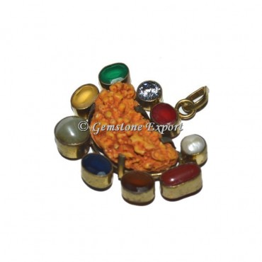 Rudraksha 9 Charka Stones Pendants