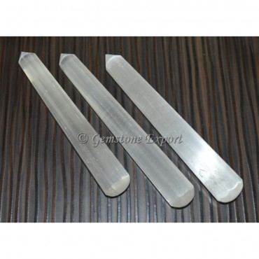 Selenite faceted Massage Wands