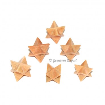 Light Peach Aventurine Merkaba Star