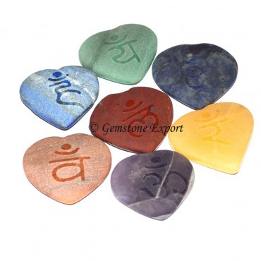 Chakra Sanskrit Heart Natural Polished Set