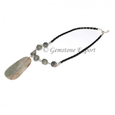 Green Agate Slices Necklace