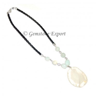 White Onyx Slices Necklace