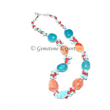 Dyed Stone Fashion  Necklace