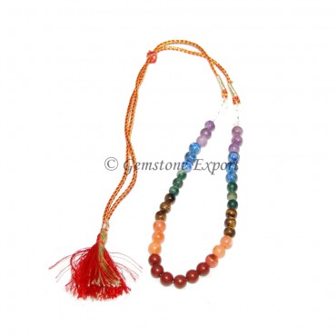 Seven Chakra Round Beads Necklace