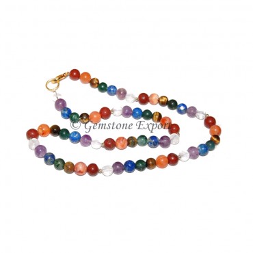 Seven Chakra Round Beads Necklace