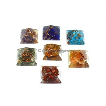 Orgone Chakra Pyramids Set 1 Inches