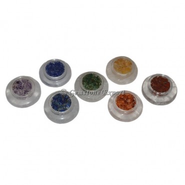 7 Chakra Crystal Orgone Disc Set