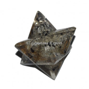 Crystal -Black Orgonite Merkaba Star