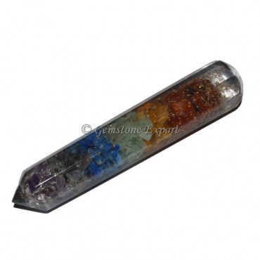 7 Chakra Faceted Orgonite Massage Wands