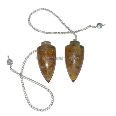 Golden Quartz Bullet Orgonite Pendulum