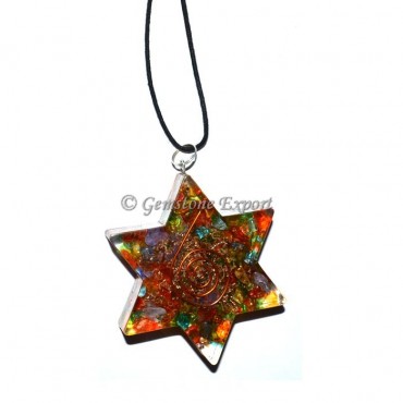 Seven Chakra Star Orgonite Energy Pendant