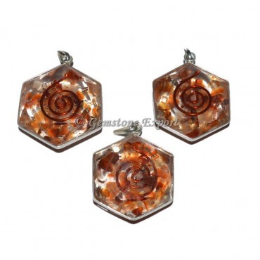 Carnelian Star Orgonite Energy Pendant