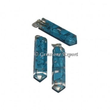 Turquoise  Orgonite Pencil Pendant