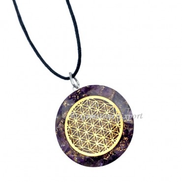 Amethyst Flower of life Pendants