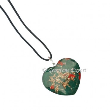 Bloodstone Orgone Heart Pendants