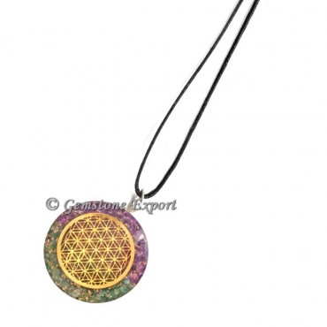 Amethyst And Green Aventurine Flower Of Life Pendants