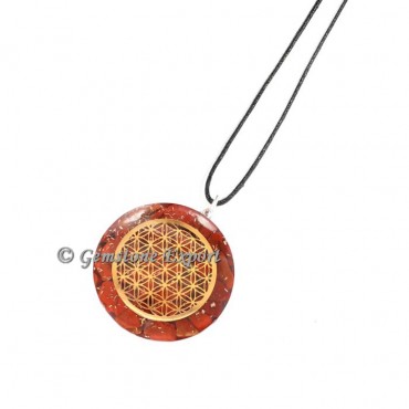 Red Jasper Flower Of Life Orgone Pendants