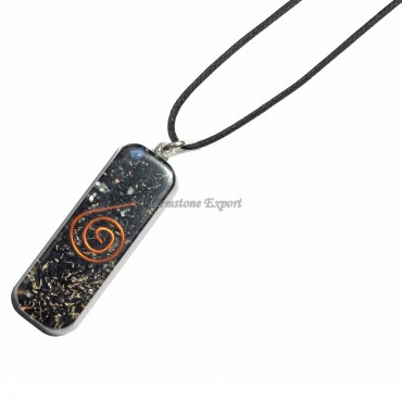 Black Tormaline Tube orgone Pendant