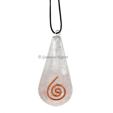 Selenite Orgone Drop Pendants