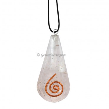 Selenite Orgone Drop Pendants