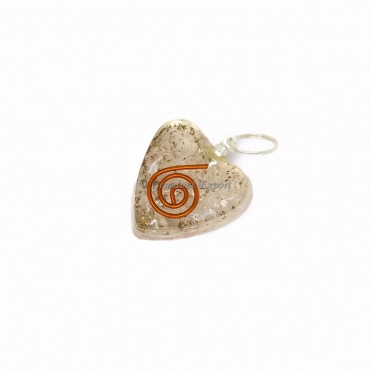 Crystal Quartz Orgone Heart Shaped Pendant