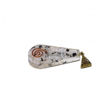 Rainbow Moonstone Pear Shaped Orgone Pendant