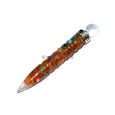 Orgone Carnelian Spiral Point Wands