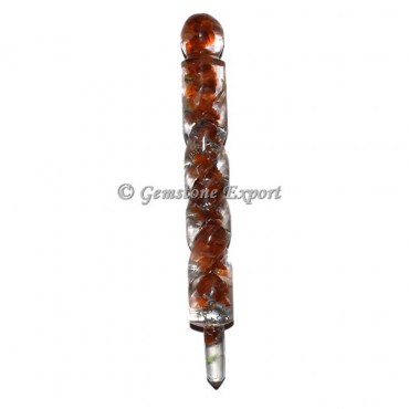 Carnelian Twisted Orgonite Healing Wands