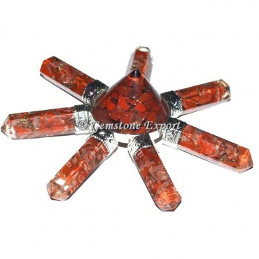 Red Jasper 7 Pencil Orgone Generator