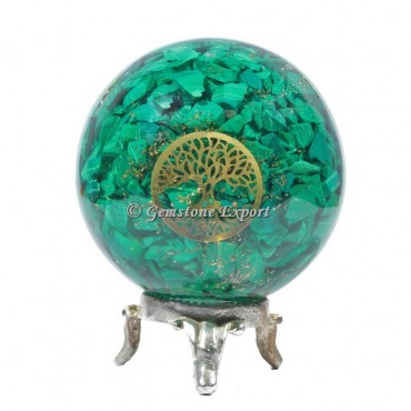 Malachite Tree Of Life Orgonite Sphere