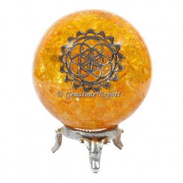 Golden Quartz Orgonite Sphere