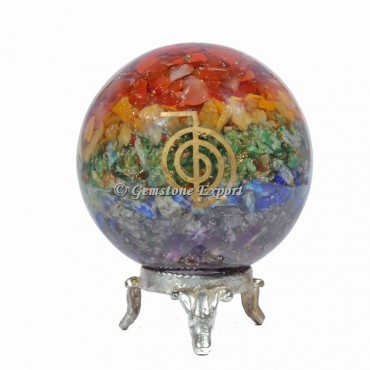 Seven Chakra Spiral Reiki Orgonite Sphere