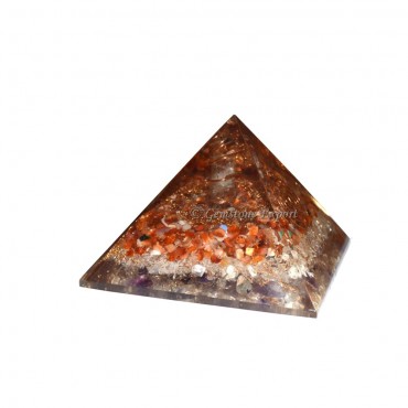 Carnellian and Crystal Energy Orgone Pyramids