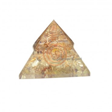 Crystal Quartz Orgone Pyramid with Crystal Point